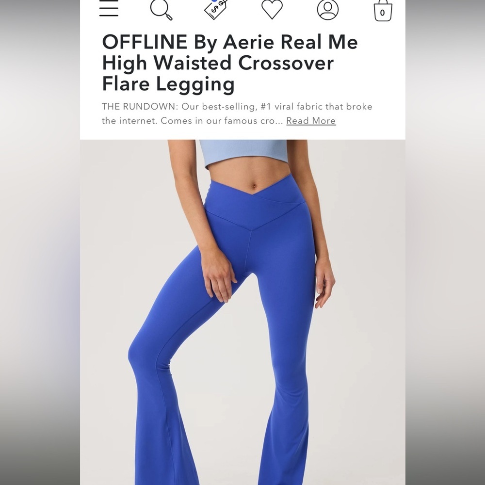 High Waist Aerie Crossover Flare Leggings Pink